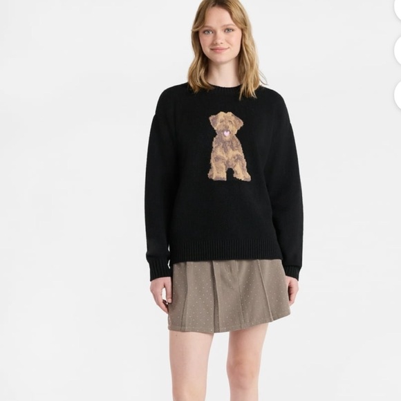 No Boundaries Black Puppy Dog Crewneck Sweater - Picture 13 of 13